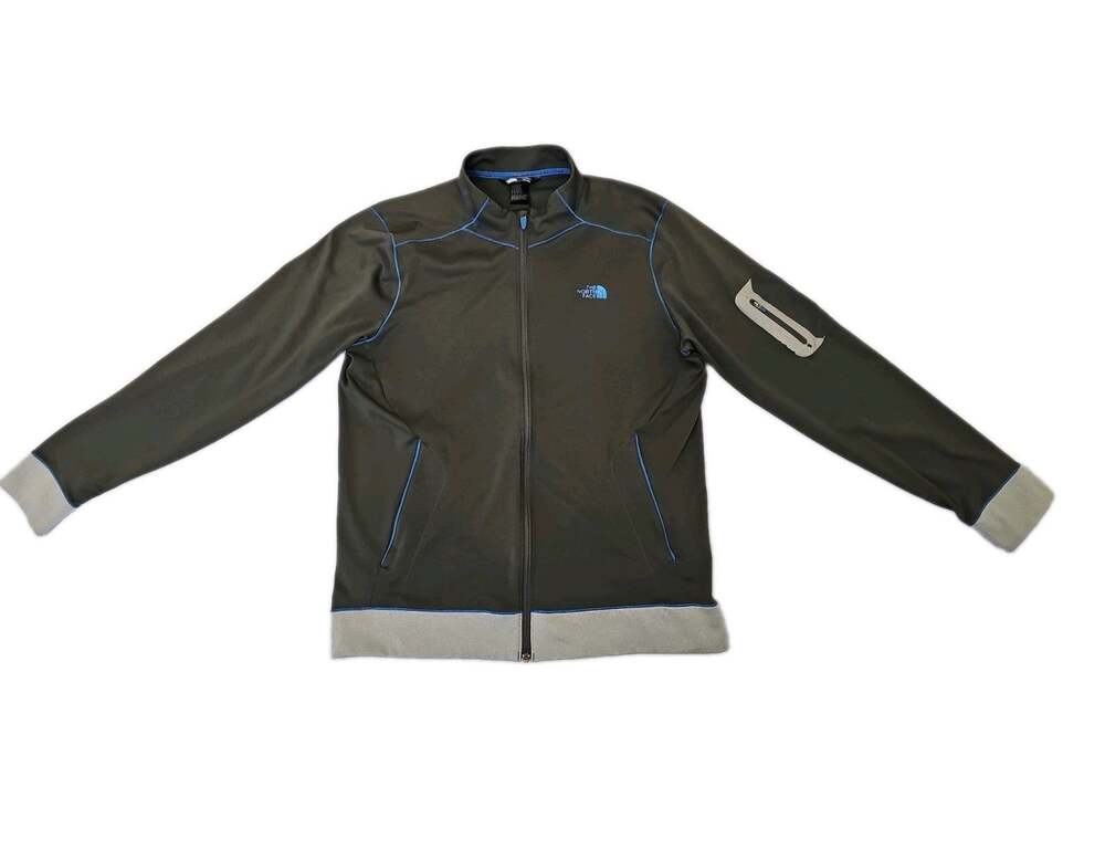 THE NORTH FACE Sweatshirt Mens L Mountain Athletic Midlayer Full Zip Gray Pocket